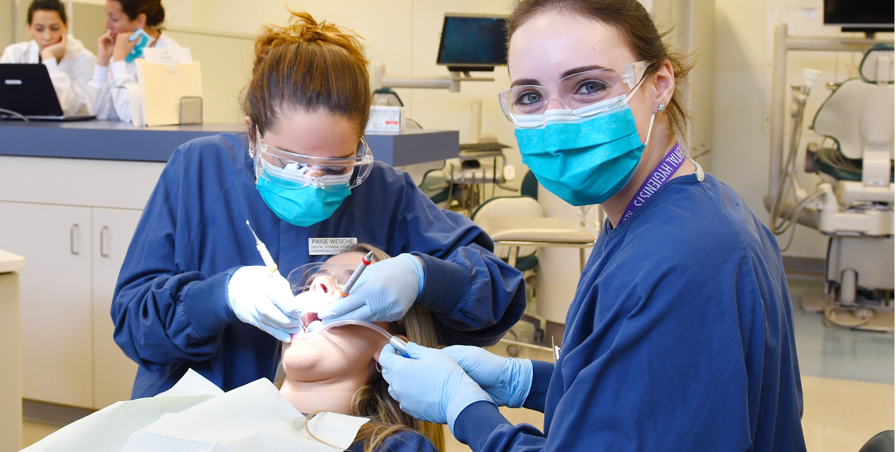 Dental Hygiene students and patient